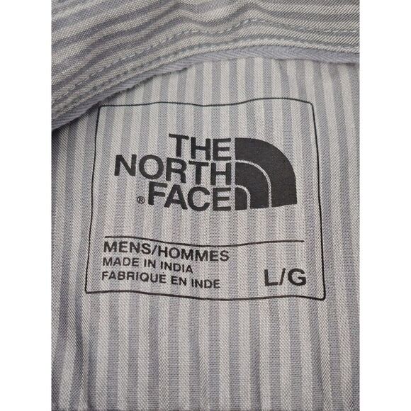 The North Face Gray Striped Button Down Shirt Long Sleeve Men's Sz Large Classic - Picture 5 of 10
